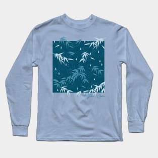 Ripples and Bamboo Leaves After Rain Pattern Long Sleeve T-Shirt